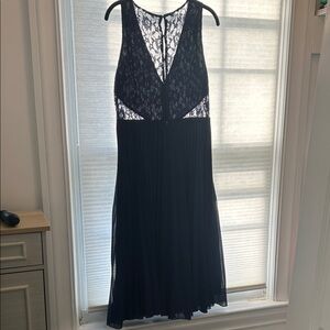 ASOS Pleated Lace Midi Dress